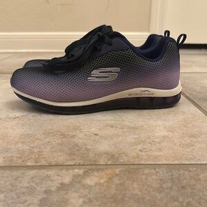 Skechers Air-Cooled Memory Foam Kids Purple and Navy Ombre Sneakers Size 5